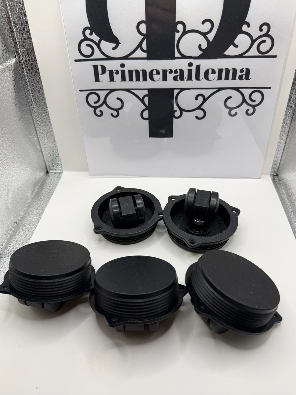 Black Hidden Swivel Plate Caster wheels